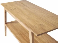 Best Vente-unique Mueble de baño en de madera de teca con doble lavabo - 120 x 55 cm - BOBOTSARI Color natural claro