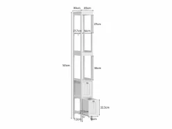 Sale Mueble de baño estrecho con 2 cajones y 3 estantes, madera, (20x30x160 cm) Columna De Baño