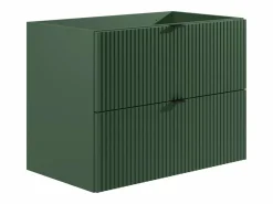 Vente-unique Mueble de baño estriado con lavabo de encastre y columna, mate, 80 cm, ZEVINI