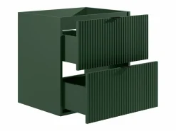 Hot Mueble de baño estriado con lavabo encastrado y columna, mate, 60 cm, ZEVINI Conjunto De Baño