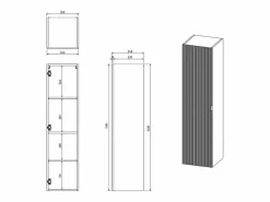 Outlet Vente-unique Mueble de baño estriado, lavabo cuadrado sobre encimera y columna, mate, 80 cm ZEVINI Verde