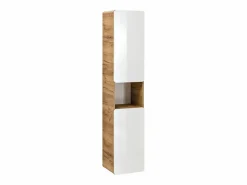 Vente-unique Mueble de baño flotante 60 cm natural con lavabo encastrado y armario - ARUBA