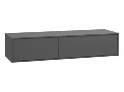 Discount Vente-unique Mueble de baño flotante bajo lavabo de baño, color , Ancho 150 x A32 cm, ISAURE Gris antracita