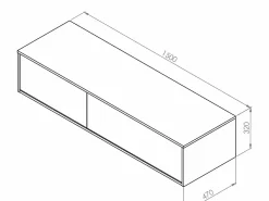 Discount Vente-unique Mueble de baño flotante bajo lavabo de baño, color , Ancho 150 x A32 cm, ISAURE Gris antracita