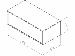 Vente-unique Mueble de baño flotante bajolavabo de baño, , L94 cm, TEANA