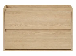 Outlet Mueble de baño flotante chapado en roble, 80 cm, MILIPAM Mueble De Lavabo