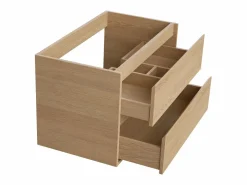 Outlet Mueble de baño flotante chapado en roble, 80 cm, MILIPAM Mueble De Lavabo