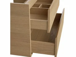 Outlet Mueble de baño flotante chapado en roble, 80 cm, MILIPAM Mueble De Lavabo