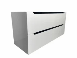 Vente-unique Mueble de baño flotante con doble lavabo encastrable, , 120 cm, SELITA