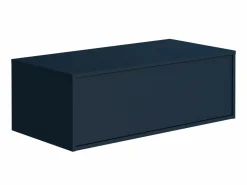New Vente-unique Mueble de baño flotante con lavabo, color azul noche, 94 cm, TEANA Azul oscuro