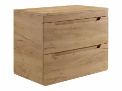 Vente-unique Mueble de baño flotante con lavabo cuadrado de encimera - Natural - 80 cm - ARUBA