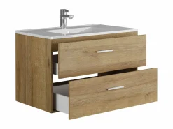 Discount Vente-unique Mueble de baño flotante con lavabo, natural claro, 80 cm, KAYLA Color natural claro