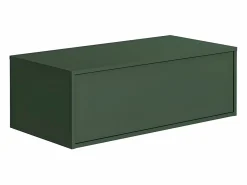 Vente-unique Mueble de baño flotante con lavabo redondo, color mate, 94 cm, TEANA