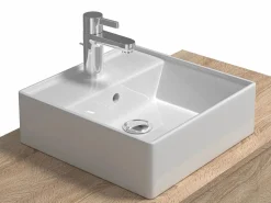 Discount Vente-unique Mueble de baño flotante, tonos naturales claros y gris antracita, 2 cajones, TEANA Gris antracita / Color natural claro