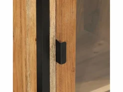 Discount vidaxl Mueble de baño hierro y madera maciza de acacia 40x27x190 cm Color natural claro