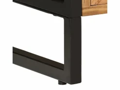 Discount vidaxl Mueble de baño hierro y madera maciza de acacia 40x27x190 cm Color natural claro