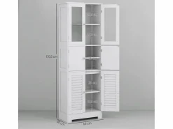 New Homcom Mueble de baño Kioto 6 puertas 170,5x60x30 cm Blanco