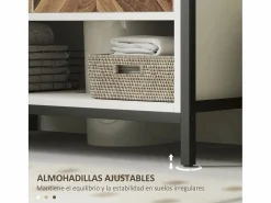 Homcom Mueble de baño Kitte 2 puertas y un compartimento blanco/natural 60x80x40 cm