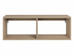 Sale Vente-unique Mueble de baño, lavabo redondo, 1 cajón blanco y 2 estantes claros naturales, TEANA Beige / Blanco