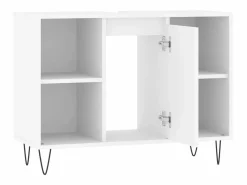 Discount Mueble de baño madera de ingeniería 80x33x60 cm ES531176 Blanco