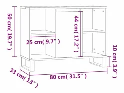 New vidaxl Mueble de baño madera de ingeniería brillo 80x33x60 cm Blanco