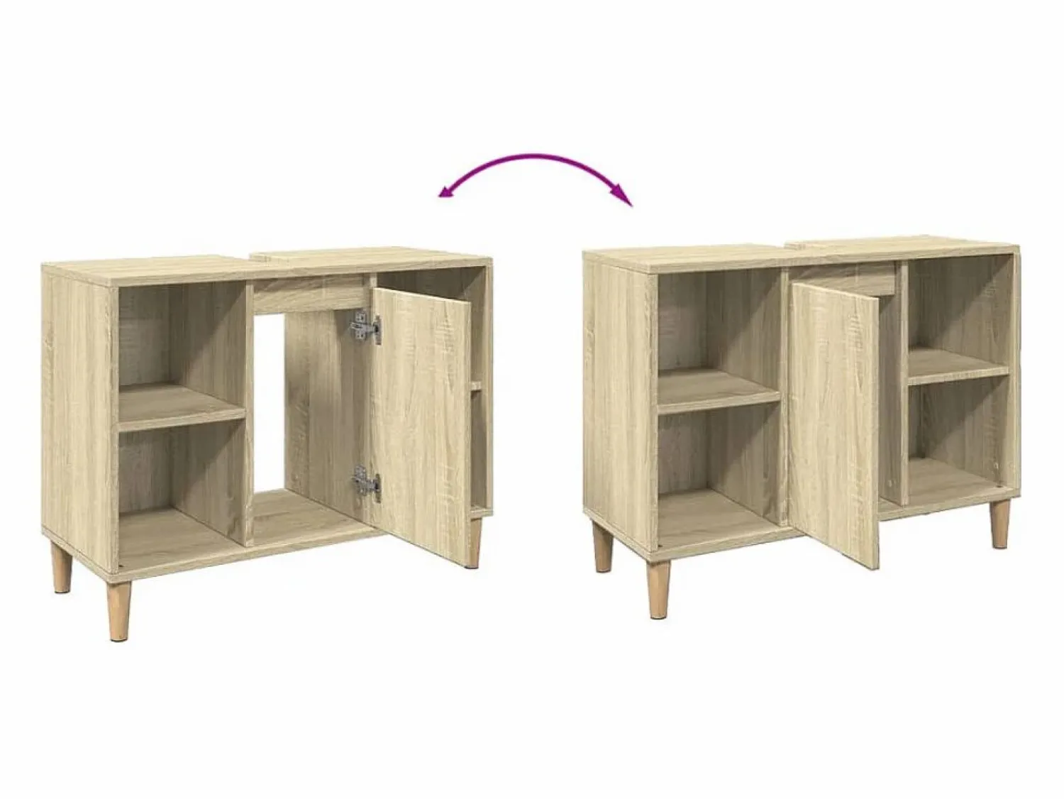 Outlet vidaxl Mueble de baño madera de ingeniería roble Sonoma 80x33x60 cm Color natural claro