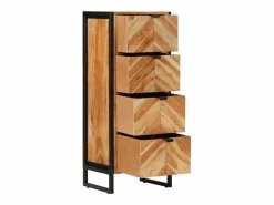 vidaxl Mueble de baño madera maciza de acacia y hierro 40x30x100 cm