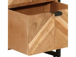 vidaxl Mueble de baño madera maciza de acacia y hierro 40x30x100 cm
