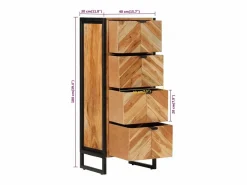 vidaxl Mueble de baño madera maciza de acacia y hierro 40x30x100 cm