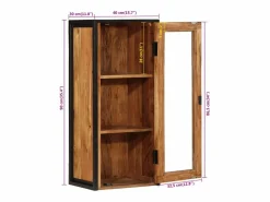 vidaxl Mueble de baño madera maciza de acacia y hierro 40x30x90 cm