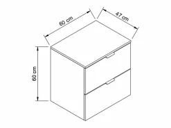 Online Mueble de baño mural para lavabo WENA, con 2 puertas y 2 cajones, frentes lisos, Orio, 120x60x47 cm, Cachemira/Roble artesano Beige