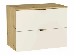 Mueble de baño mural para lavabo WENA, frentes lisos, Orio, 80x60x47 cm, Cachemira/Roble artesano