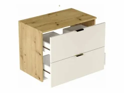 Mueble de baño mural para lavabo WENA, frentes lisos, Orio, 80x60x47 cm, Cachemira/Roble artesano