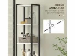 Homcom Mueble de baño Nara alto nogal 170x30x30 cm