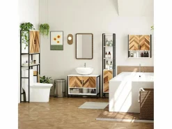 Homcom Mueble de baño Nara alto nogal 170x30x30 cm