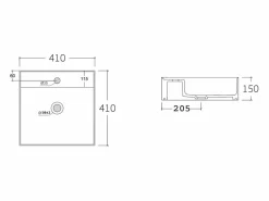 Clearance Mueble de baño natural claro con estantes y lavabo sobre encimera, 80 cm, MADELA Mueble De Baño Simple