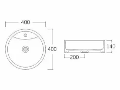 Vente-unique Mueble de baño natural claro con estantes y lavabo redondo, 140 cm, MADELA