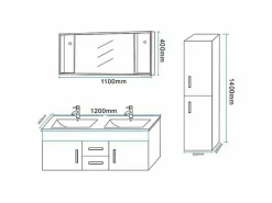 ELITESHOPPING Mueble de Baño 120 cm Columna y Lavabo Incluido - Estelle