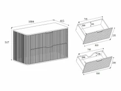 Outlet Mueble de baño para lavabo suspendido, roble nogal, 100 x 51,7 x 41,5 cm Marru00f3n
