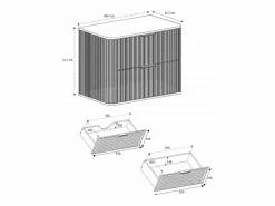 New Mueble de baño para lavabo suspendido, roble nogal, 80,4 x 51,7 x 41,5 cm Marru00f3n
