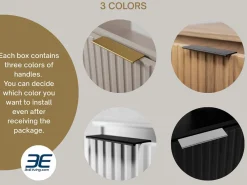 Clearance Mueble de baño, roble Craft, 80 x 77 x 46 cm, tirador dorado, patas negras + encimera Mueble De Pared Para Baño