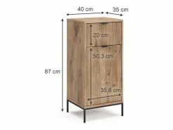 Vicco Mueble de baño roble vikingo 40x35x87 eliza