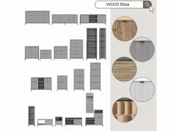Vicco Mueble de baño roble vikingo 40x35x87 eliza