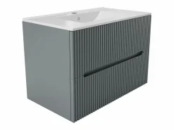 New Mueble de baño simple con lavabo suspendido estrías , Ancho 80 cm, PAVANI Mueble De Baño Simple