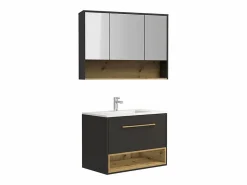 Clearance Mueble de baño simple lavabo suspendido con armario de toilette, 80 cm, YANGRA Conjunto De Baño