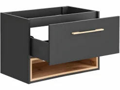 Clearance Mueble de baño simple lavabo suspendido con armario de toilette, 80 cm, YANGRA Conjunto De Baño