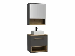 Best Mueble de baño simple lavabo suspendido con armario de baño - 60 cm - YANGRA Conjunto De Baño