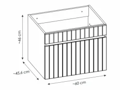Outlet Mueble de baño suspendido con lavabo cuadrado , 60 cm, SATARA Mueble De Baño Simple