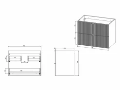 Hot Vente-unique Mueble de baño suspendido con lavabo sobre encimera redondo y columna, , 80 cm ZEVINI Verde