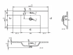 Clearance Mueble de baño suspendido estriado con lavabo de encimera - Color - 100 cm - PALIRO Mueble De Baño Simple